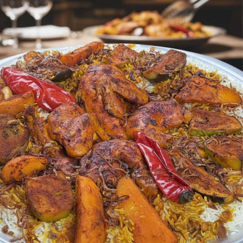 دجاج مع الخضار